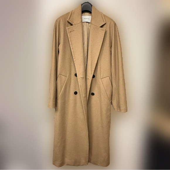 Babaton Jackets & Blazers - Aritzia Babaton Women's Tan Double-Breasted Wool Coat